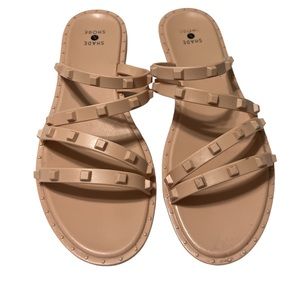 Excellent Used Condition Shade & Shore Sandals- Studded Straps - Nude